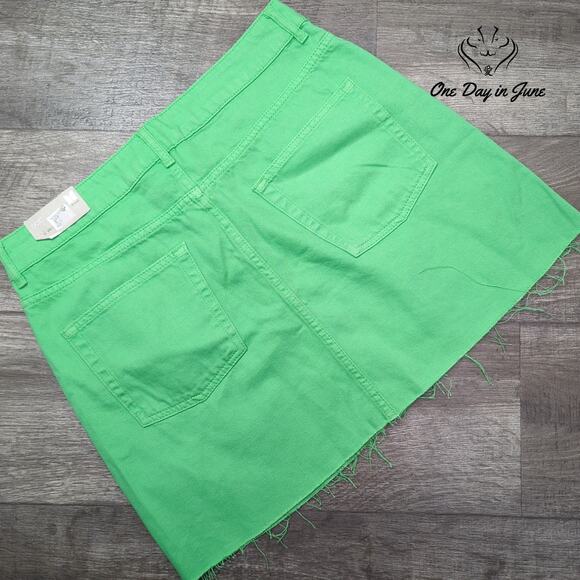 Moto Denim Mini Skirt Size 10 - Picture 5 of 5